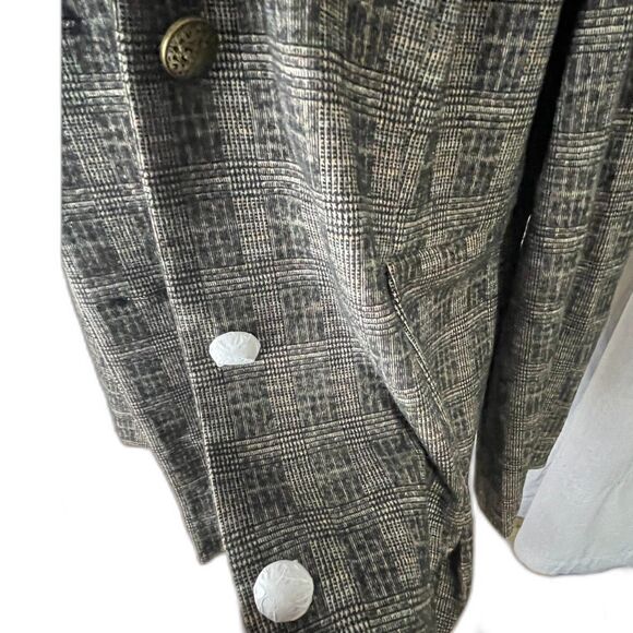 NWT Soft Surroundings Plaid Long Blazer Jacket – Women’s Plus Size 2X – Gray - Picture 4 of 8